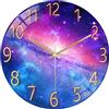 Lafocuse 30cm Orologio da Parete Vetro Via Lattea Design Creativo, Silenzioso Moderno Orologio Viola, Orologio da Muro senza Ticchettio per Soggiorno Cucina Camera da Letto