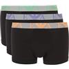 Emporio Armani Stretch Cotton Bold Monogram 3-Pack Trunk, Boxer Uomo, Multicolore (Black-Black-Black), S