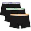 Emporio Armani Stretch Cotton Bold Monogram 3-Pack Boxer, Boxer Uomo, Multicolore (Black-Black-Black), XXL