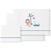 Interbaby Set 3 pezzi - Lenzuolo per carrozzina neonato - Leone palma bianco y Petrolio