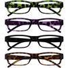OPULIZE Verde Porpora Nero Marrone Lettori Valore 4 Pacco Donna Uomo Uvr4Pk009Mix +3,50-88 Gr