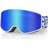 EXP VISION Set di occhiali da sci per genitore-figlio, anti appannamento, 100% protezione UV, occhiali da snowboard OTG, per uomini, donne, ragazzi, bambini (occhiali da sci per bambini, rosa