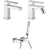 Jacuzzi Set Rubinetti Jacuzzi per lavabo e bidet senza scarico e vasca serie Twinkle cromato
