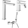 Jacuzzi Set Rubinetti Jacuzzi per lavabo alto e bidet senza scarico e vasca serie Twinkle cromato