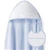 Interbaby Neonato Accappatoio con Cappuccio 1x1 m · PUNTO DE CRUZ LISO azul con BAVAGLINO · 100% COTONE · Asciugamani per bambini
