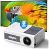 Ywmkasl Videoproiettore, Mini proiettore Bluetooth, proiettore video Full HD 1080P, proiettore portatile, compatibile con smartphone HDMI USB AV, proiettore Home Theatre