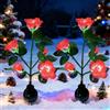 XVZ Luci Solari Giardino Esterno, fiore di rosa più grande e ampio pannello solare LED Lampada Solare da Esterno impermeabile, decorazione per giardino, terrazza, Nozze, Festa (rosso 2 pezzi)