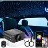 CHINLY Luce in fibra ottica Cielo stellato per auto/soffitto, 16W Scintillio 570 pezzi di (0,75 mm + 1,0 mm + 1,5 mm) Bluetooth RGBW APP/Kit di plafoniere a stella a LED in fibra ottica remota