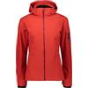 CMP Giacca In Softshell Da Donna Con Cappuccio Removibile, Ferrari-Nero, XS