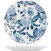 H&H 9303701 Piatto Piano Rose Blu, Porcellana Decorata, 27 cm, Porcelain