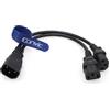 Eonvic Cavo di alimentazione IEC 320 C14 a 2 x C13, spina C14 a 2 x C13, cavo di alimentazione IEC-320 Power Y tipo splitter cavo adattatore 250 V 10 A