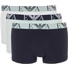 Emporio Armani Stretch Cotton Bold Monogram 3-Pack Trunk, Boxer Uomo, Multicolore (Fluo Orange-Fluo Green-Fluo Violet), L