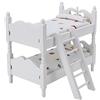 Tnfeeon Mini Letto a Castello in Legno Letto a Castello, 1:12 Set di Letti a Castello in Miniatura Set Camera da Letto per Bambini Giocattoli di Modello Simulazione di Scena Modello (Type A)