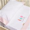 BURRITO BLANCO | Lenzuola in flanella Culla ricamate 513 rosa | per Maxiuna da 70 cm (+ misure disponibili) | Lenzuola per bambini