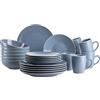 MÄSER Elissa 931844 - Set di stoviglie moderne per 6 persone, in blu con bordo bianco, servizio combinato da 24 pezzi, in gres