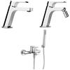 Jacuzzi Set Rubinetti Jacuzzi per lavabo e bidet senza scarico serie Twilight e vasca cromato