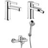 Jacuzzi Set Rubinetti Jacuzzi per lavabo e bidet senza scarico e vasca serie Fiamma cromato