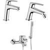 Jacuzzi Set Rubinetti Jacuzzi per lavabo e bidet senza scarico e vasca serie Lucente cromato