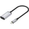 Manhattan Manhatten - Adattatore da USB-C a HDMI USB 3.2 tipo C a presa HDMI, convertitore attivo, in alluminio, 15 cm, colore: Nero