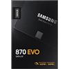 Samsung 870 EVO SSD, Fattore di forma 2,5, Intelligent Turbo Write, software Magician 6, Nero, 500 GB