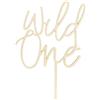 PartyDeco Cake Topper Wild One in legno, 22 cm, decorazione di compleanno, 1 anno, decorazione per torta di compleanno per bambini, baby shower, decorazione per torta di compleanno, colore naturale