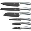 BerlingerHaus Berlinger Haus Moonlight Set di 6 Coltelli da Cucina Professionali, Lama in Acciaio Inossidabile, Rivestimento Antiaderente, Coltello da Cuoco, Pane, Santoku, Manico Ergonomico, Design Elegante