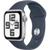 Apple Watch Se Gps 40mm Alluminio Argento - Cinturino Sport Blu Tempesta S/m - Apple - APP.MRE13QL/A
