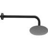 Jacuzzi Set soffione doccia tondo Jacuzzi da 20 cm in acciaio inox ultrapiatto e braccio doccia tondo da 30 cm nero opaco