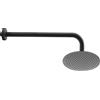 Jacuzzi Set soffione doccia tondo Jacuzzi da 25 cm in acciaio inox ultrapiatto e braccio doccia tondo da 35 cm nero opaco