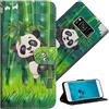 COTDINFOR pour Samsung Galaxy S8 Plus Custodia Cover TPU 3D Effect Painted PU in Pelle con Wallet Card Holder Flip Custodia per Samsung Galaxy S8 Plus Climbing Bamboo Panda YX.