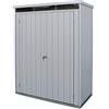 Duramax Palladium High Store Armadietto, Porte Doppie con lucernario Anteriore, Armadio Multiuso da Giardino, Armadio Alto da Esterno, Due Ripiani Regolabili Inclusi, Argento