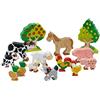 Goki Bauernhoftiere: H= 2,5-11,5 cm, Massivholz, 14 Teile, per Set
