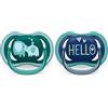 PHILIPS Ciuccio Philips Avent ultra air - 2 ciucci leggeri e traspiranti per bambini da 18 mesi in su, senza BPA, con custodia da trasporto per sterilizzatore (modello SCF349/18)