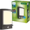 Philips LED Samondra Ultra Efficiente Luce a Parete per Esterni, Luce Bianca Calda, 3.8W, Sensore di Movimento, IP44, Antracite