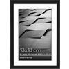 Americanflat Cornice 13x18 cm Nera - Cornice Foto 10x15 cm con Passepartout o 18x13 cm Senza Passepartout - Portafoto con Bordo Sottile in PVC con Vetro Antiurto e Cavalletto