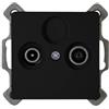 Kopp Paris 921350082 - Presa antenna a 2 vie per TV/RF, montaggio a incasso, colore: Nero opaco