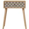 Rebecca Mobili Comodino 1 cassetto, tavolino da divano moderno, legno, marrone chiaro grigio, soggiorno camera da letto - Misure: 57 x 45 x 30 cm (HxLxP) - Art. RE6117