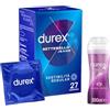 Durex Jeans Preservativi, 27 Profilattici + Durex Massage 2 in 1 Lubrificante Intimo e Gel Stimolante a Base Acqua con Aloe Vera, 200ml