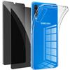 Oelrstfe Cover per Samsung Galaxy A50/A50s/A30s con 2 Pezzi Privacy Vetro Temperato,Custodia Trasparente Silicone Morbido e Pellicola Protettiva Anti-Spy Anti-Spia,Antiurto Sottile Case