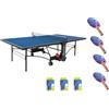Garlando Tavolo Ping Pong Master Outdoor Blu COD.C-373E Garlando con 4 Racchette Thunder e 18 Palline In Omaggio