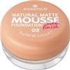 essence NATURAL MATTE MOUSSE FOUNDATION, N. 02 - Fondotinta effetto nude, opacizzante, coprente, risultato espresso, opaco, vegano, senza olio, senza profumo, senza alcool, confezione da 1 (15 g)