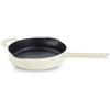 Fissler Moments Collection, Padella in Ghisa Smaltata Diametro 24 cm Antiaderente, Bordo Alto, Beccucci Salvagoccia, Occhiello Sospensione, Senza PFAS o PTFE, Compatibile Induzione, Bianco Avorio