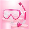 EXP VISION Snorkeling per bambini maschera subacquea panoramica maschera subacquea anti-appannamento e boccaglio asciutto per i giovani maschera di nuoto in vetro temperato per bambini (rosa)