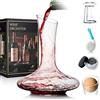 NEW PACIFIC YOUYAH Decanter per Vino, vino decanter, con Base per Asciugatura, Tappo, Spazzola e Perline, Caraffa Aeratore per Vino Rosso in Cristallo Soffiato a Mano al 100% Senza Piombo in Confezione Regalo