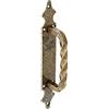 Amig - Maniglione in Zama con Placca in Acciaio | Stile Rustico Resistente | Facile da Installare | Per Porte e Cancelli | Compatibile con Maniglie Ferro Battuto, Cuoio, 28x4.5 cm, Lega di Acciaio