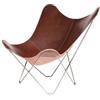 Cuero Design Cuero Pampa Mariposa 1017 - Sedia a forma di farfalla, in acciaio/pelle, cromata, 87 x 92 x 86 cm, colore: Marrone