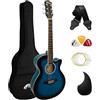 TIGER ACG1-BL Chitarra acustica Small Body con corde in acciaio per principianti - Blu