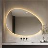 JSLJDM Specchio Ovale Illuminato A LED, LED A 3 Colori Dimmerabile, Specchio Da Bagno Retroilluminato, 50x70cm/60x80cm, Grande Specchio Asimmetrico, Specchio Per Trucco A Parete Con Luci, Antideflagrante