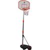 DUNLOP- Canestro da basket con supporto, regolabile, da 97 a 175 cm, luce e suono, set con pallacanestro, rosso, bianco, nero, blu