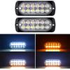 Willpower 2pz Ultra Sottile Luce Stroboscopica di Emergenza 12LED Giallo Bianco Pericolo Lampeggiante Luci 12V 24V 18 Modalità Spia Luminosa IP67 Luci di Recupero per Camion Rimorchi Auto Camper